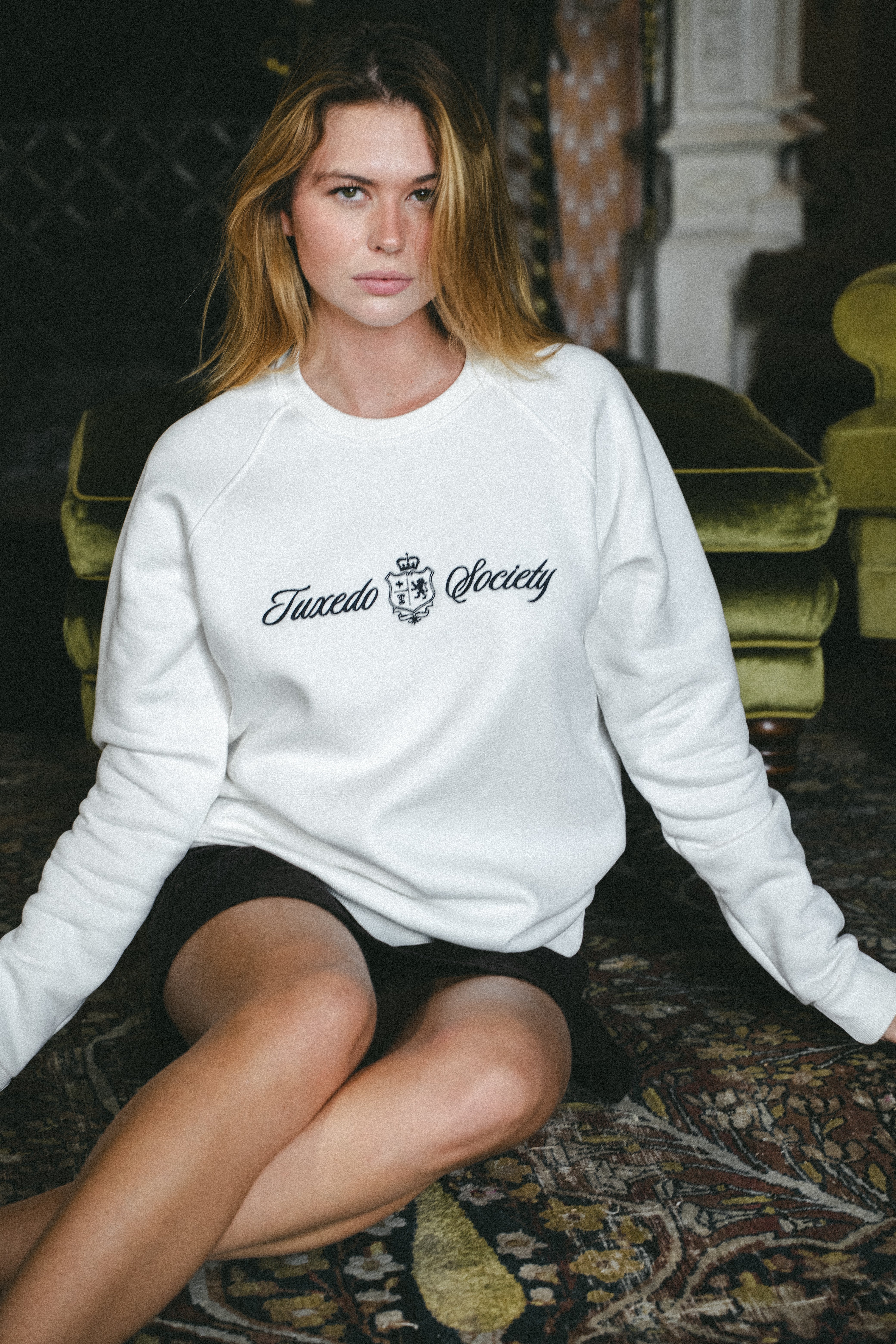 TS College Crewneck - White