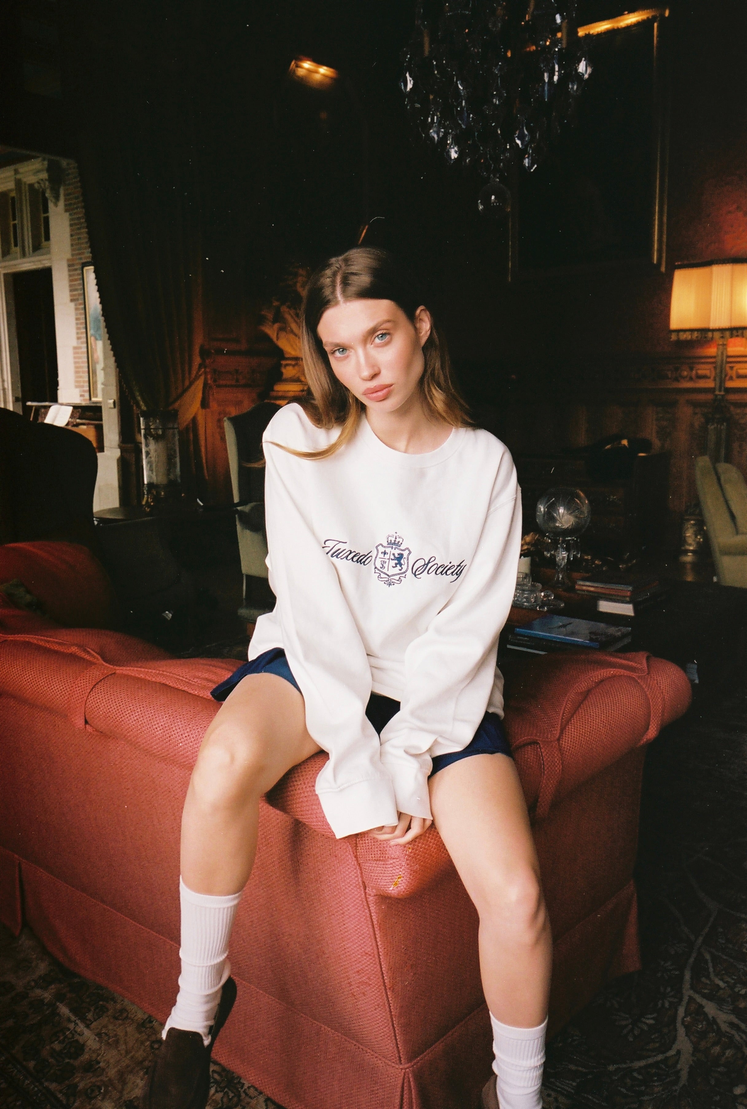 TS College Crewneck - White