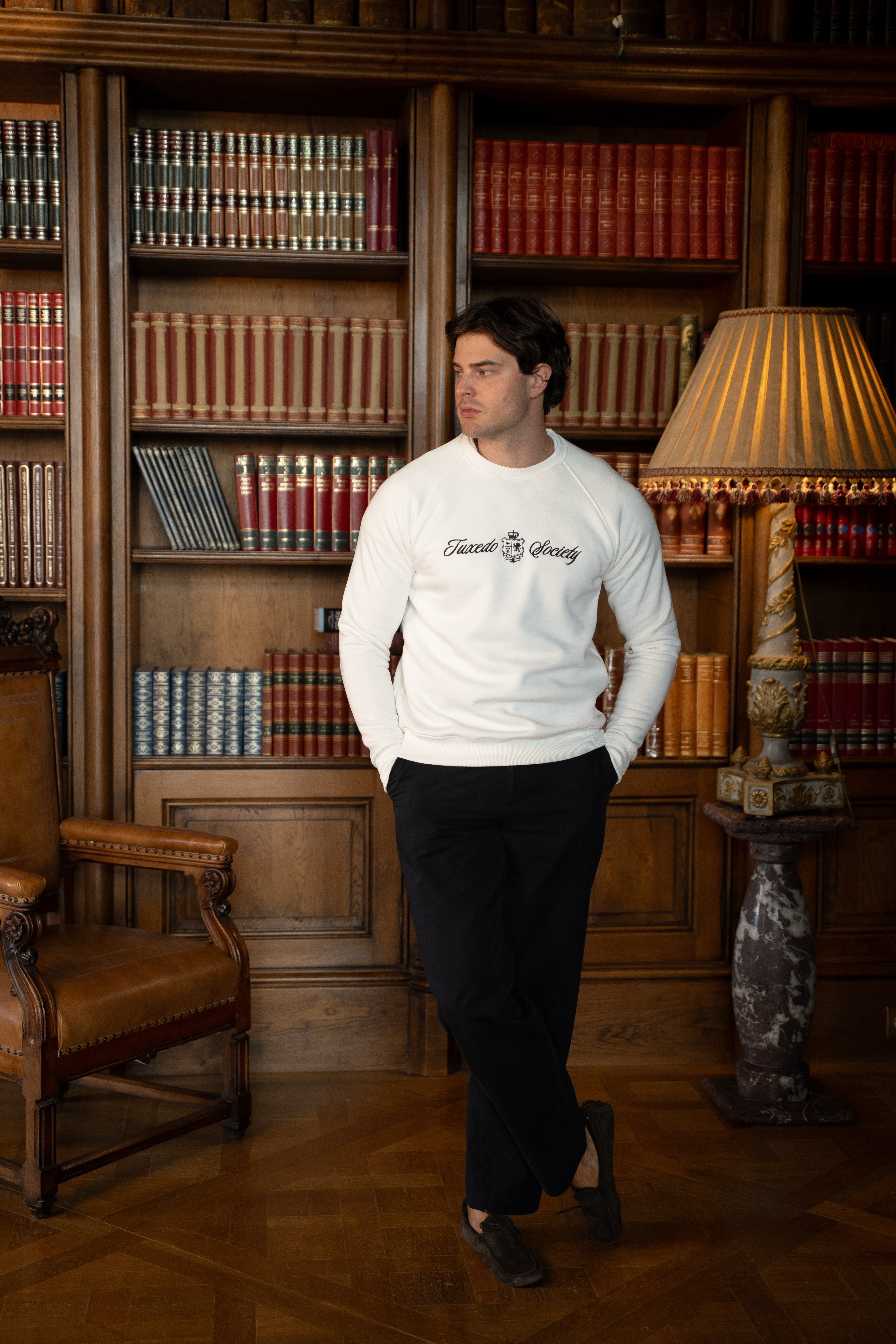 TS College Crewneck - White